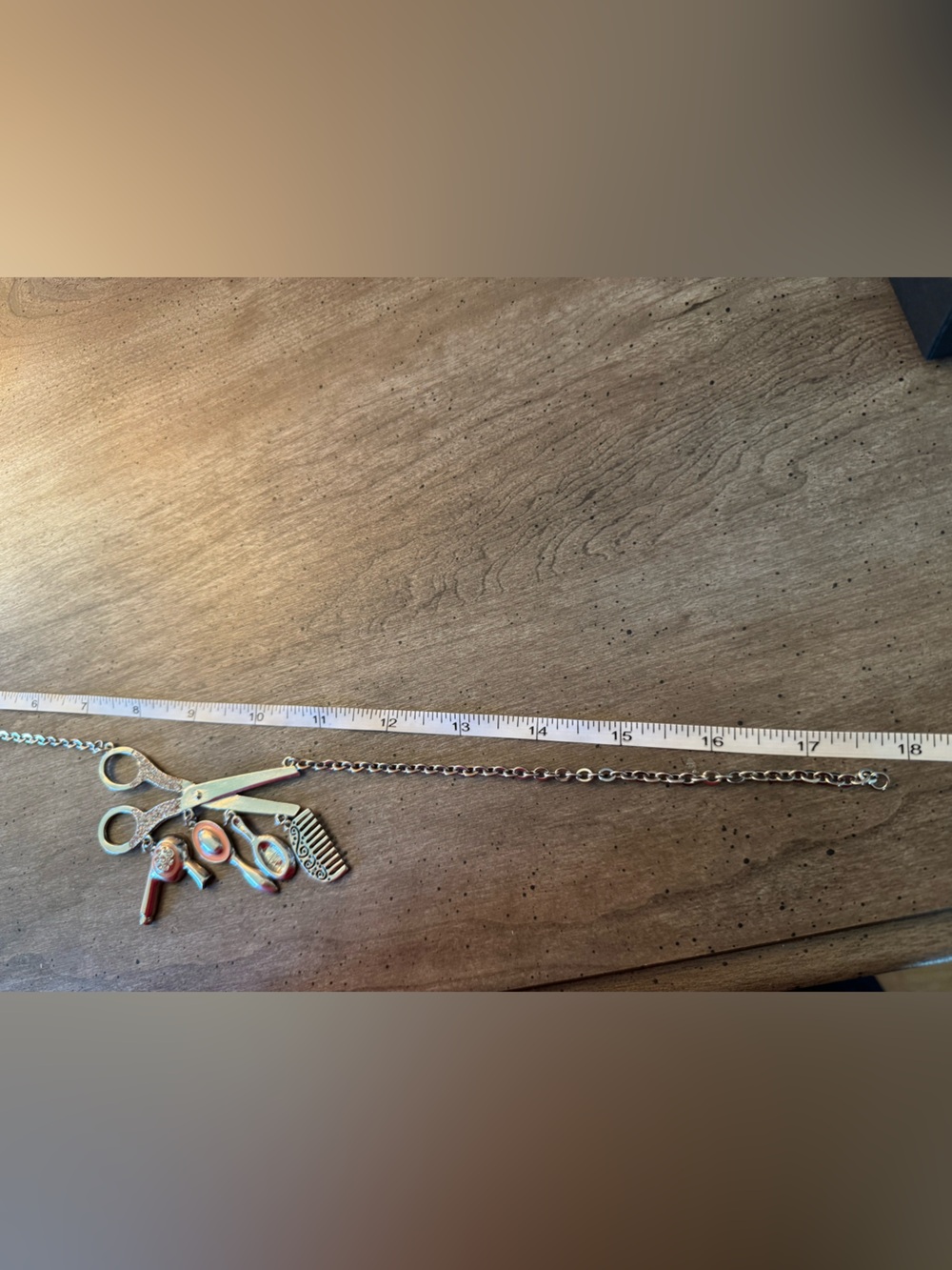 Hair Stylist Scissors Charm Necklace with Salon Tool Charms - Picture 4 of 4